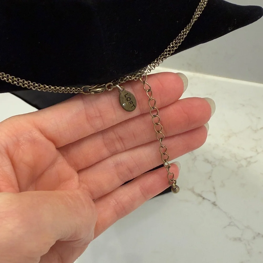 LOFT gold/orange statement necklace
